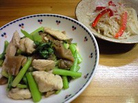 小松菜とザーサイ炒め
